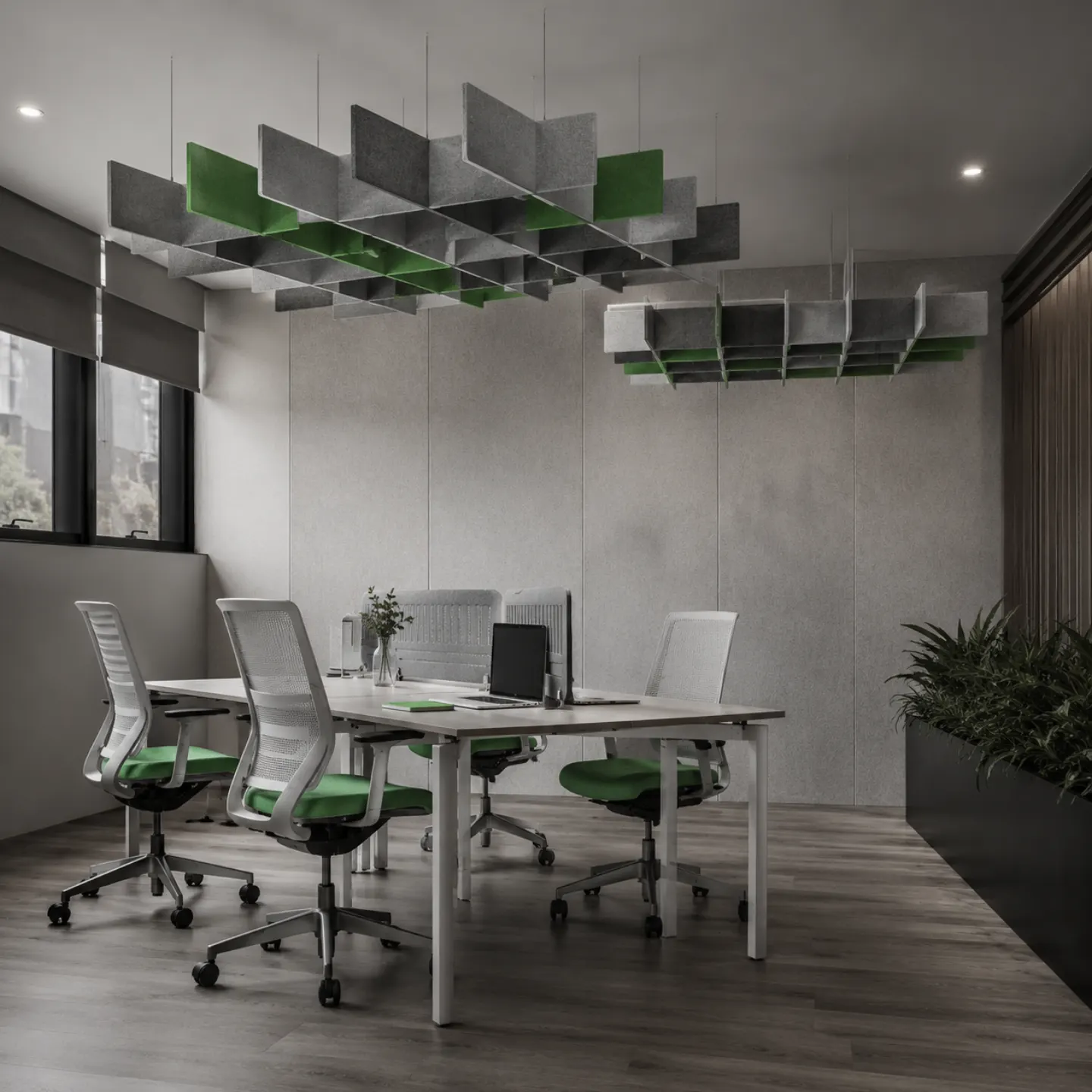 Material absorbente para acondicionamiento acústico interior