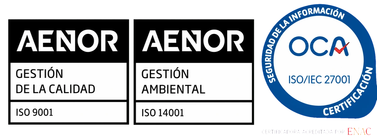 Certificaciones ISO 9001, ISO 14001 e ISO/IEC 27001